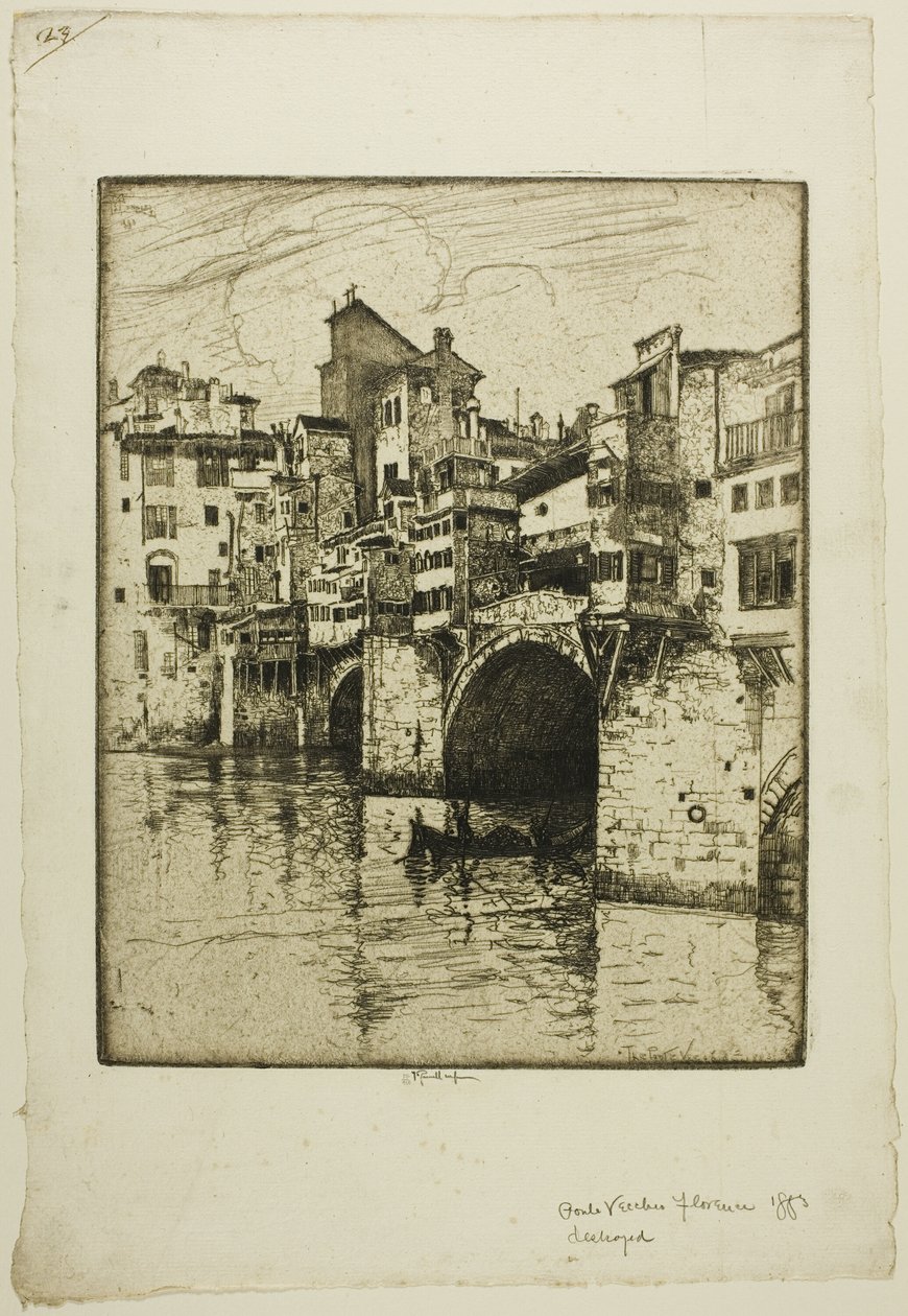 Ponte Vecchio, Florencia de Joseph Pennell
