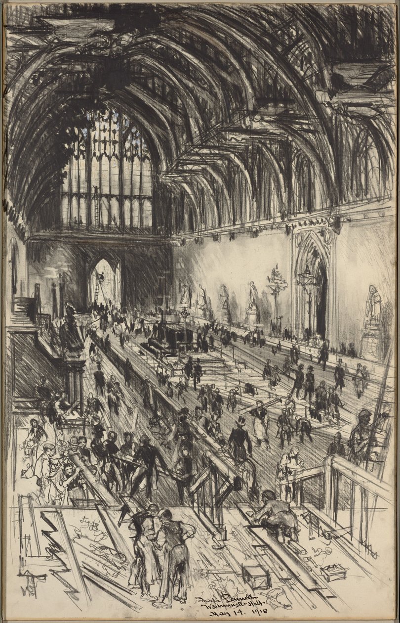 Preparativos para el velatorio de Eduardo VII de Joseph Pennell
