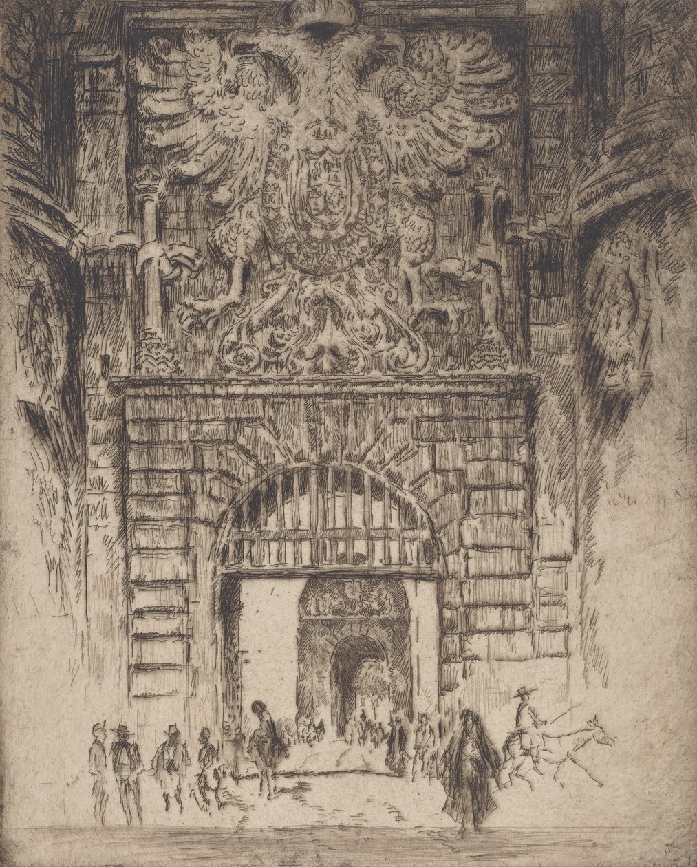 Puerta Visagara, Puerta de Madrid, Toledo, 1904 de Joseph Pennell