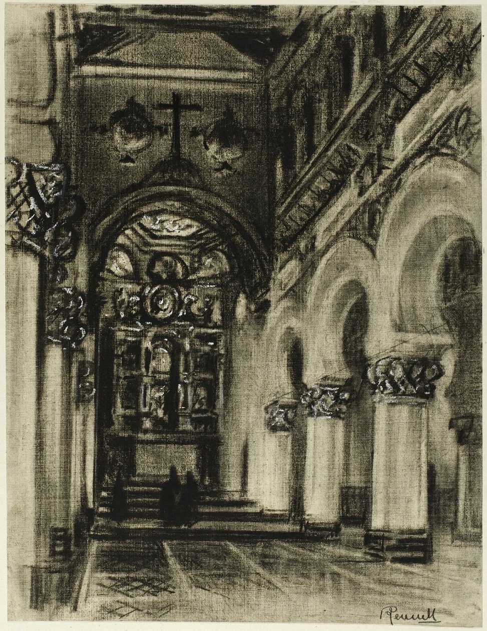 Santa María La Blanca, Toledo de Joseph Pennell