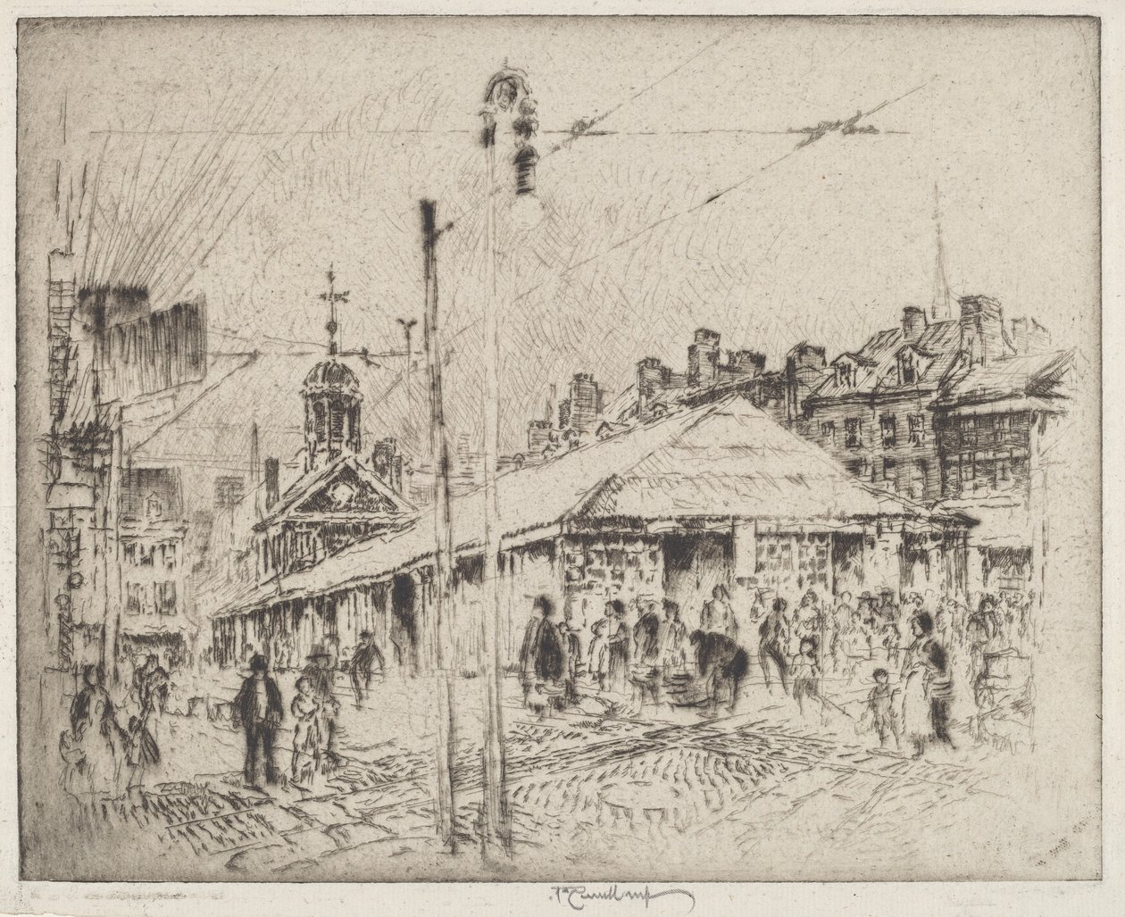 Mercado de la Calle Segunda, Filadelfia de Joseph Pennell