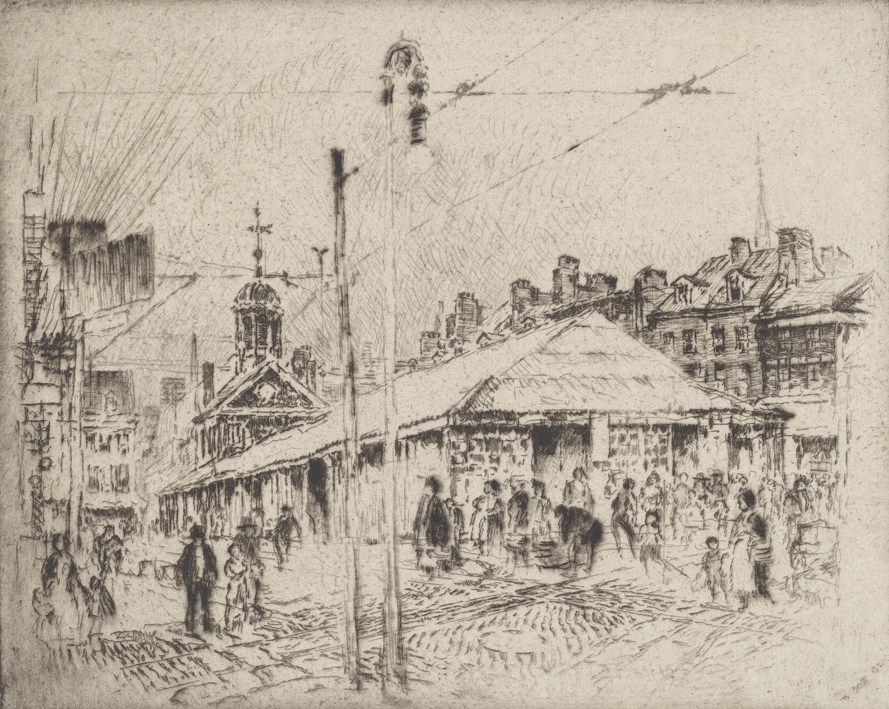 Mercado de la Segunda Calle, Filadelfia, 1920 de Joseph Pennell