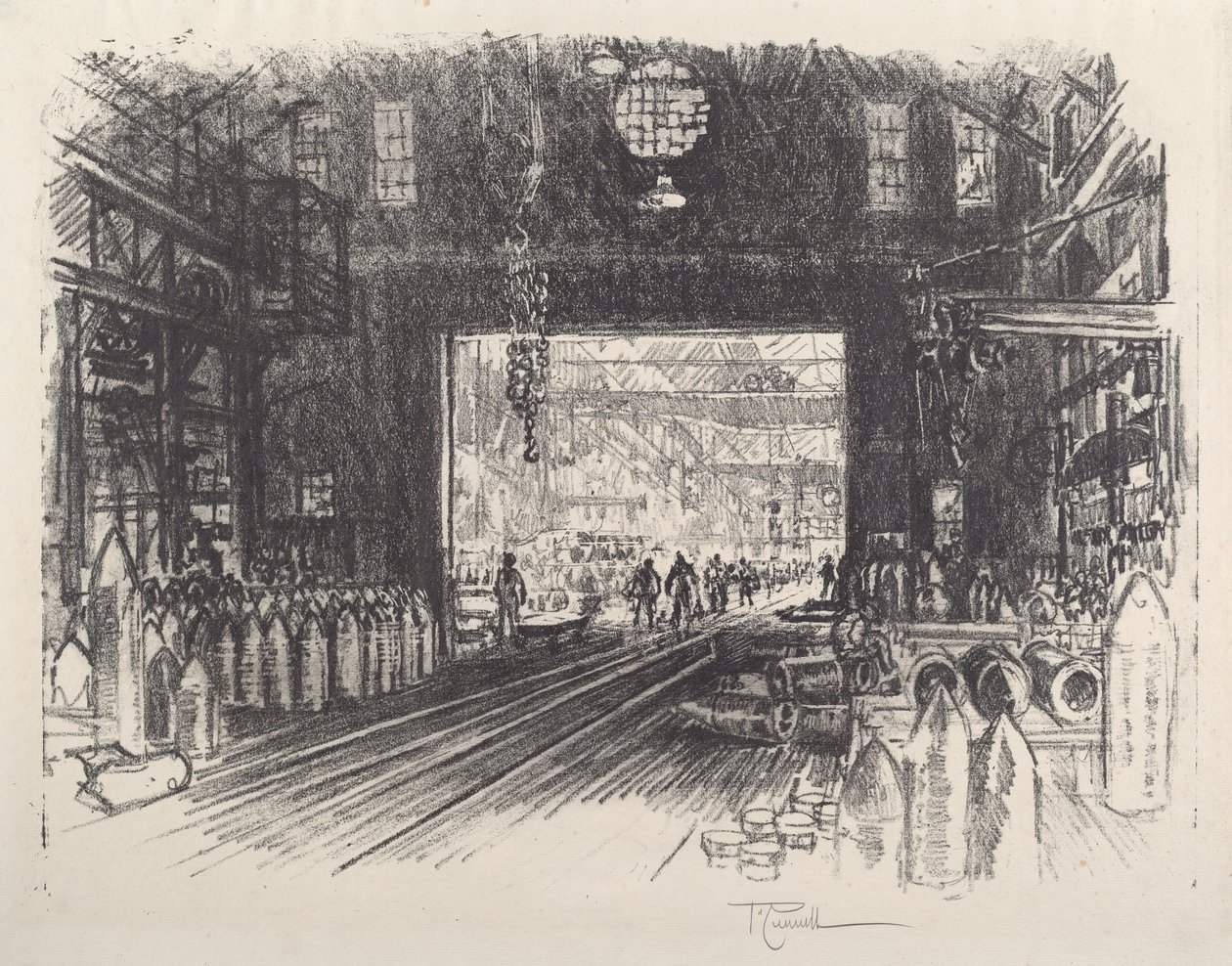 Fábrica de conchas, No.II, 1917 de Joseph Pennell