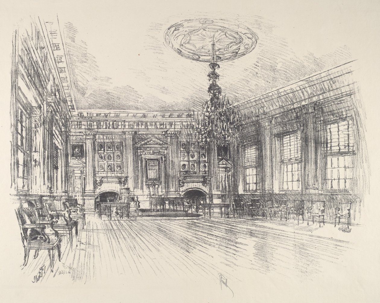 Sala de los firmantes, Independence Hall de Joseph Pennell