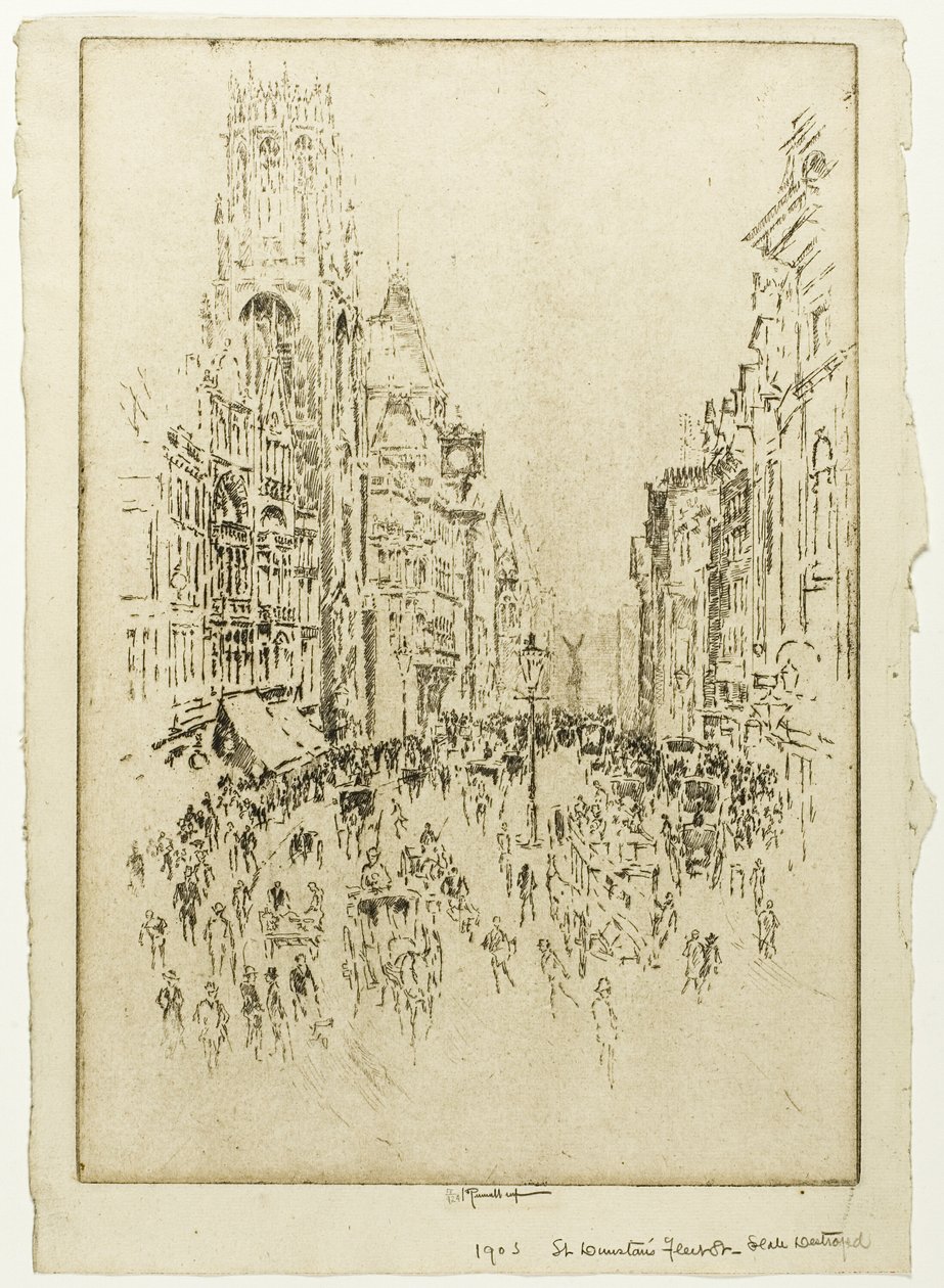 San Dunstan, calle Fleet de Joseph Pennell