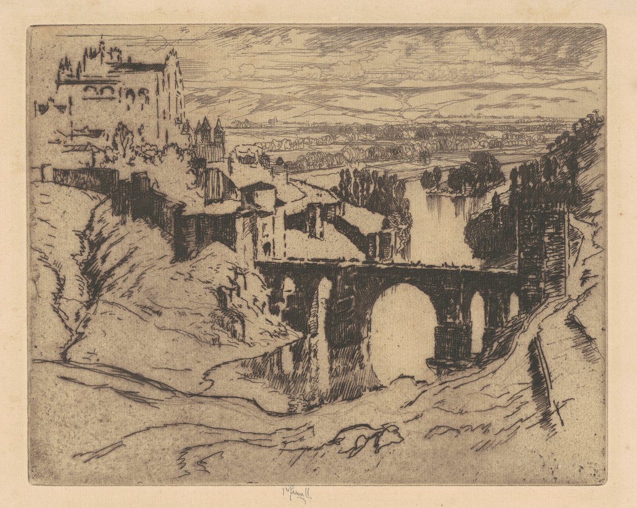 Puente de San Martín, Toledo de Joseph Pennell