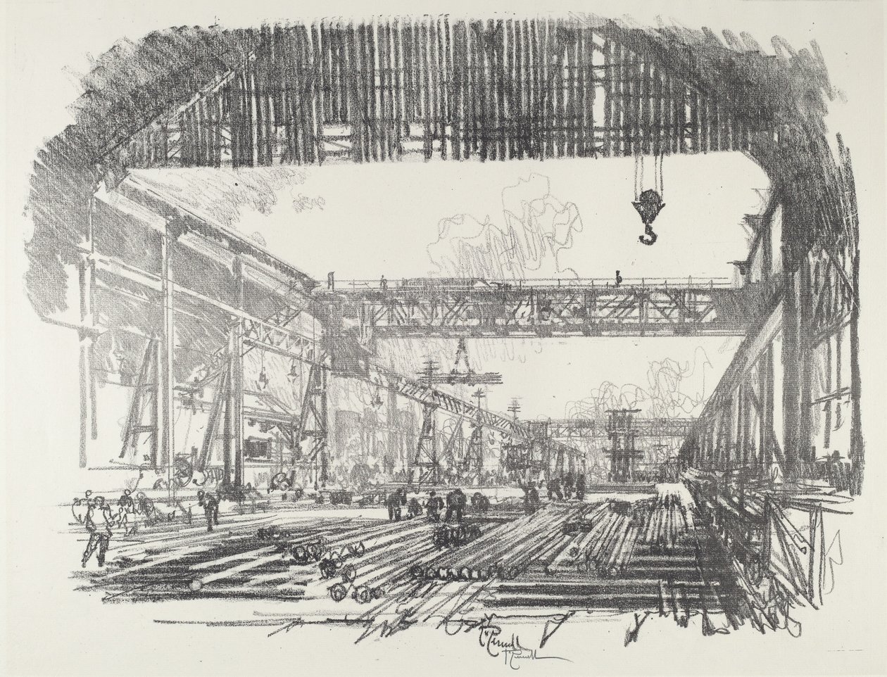 Barras de acero para proyectiles, 1916 de Joseph Pennell