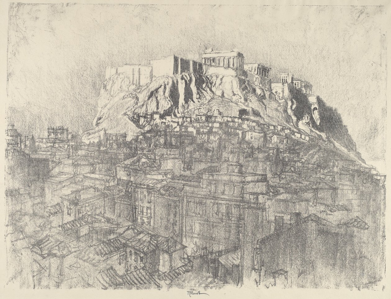 Amanecer sobre la Acrópolis de Joseph Pennell