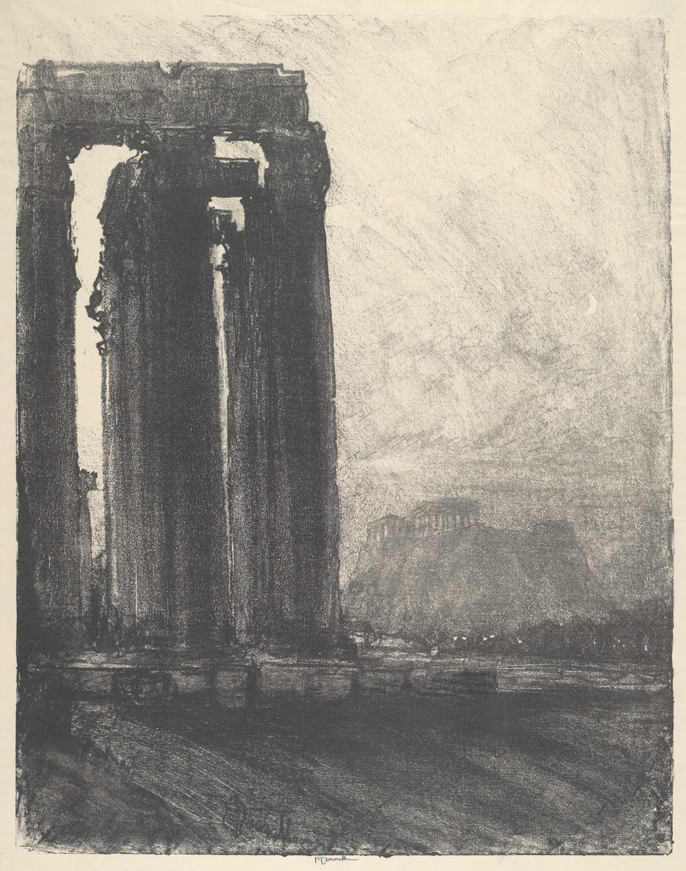 Templo de Júpiter, tarde de Joseph Pennell