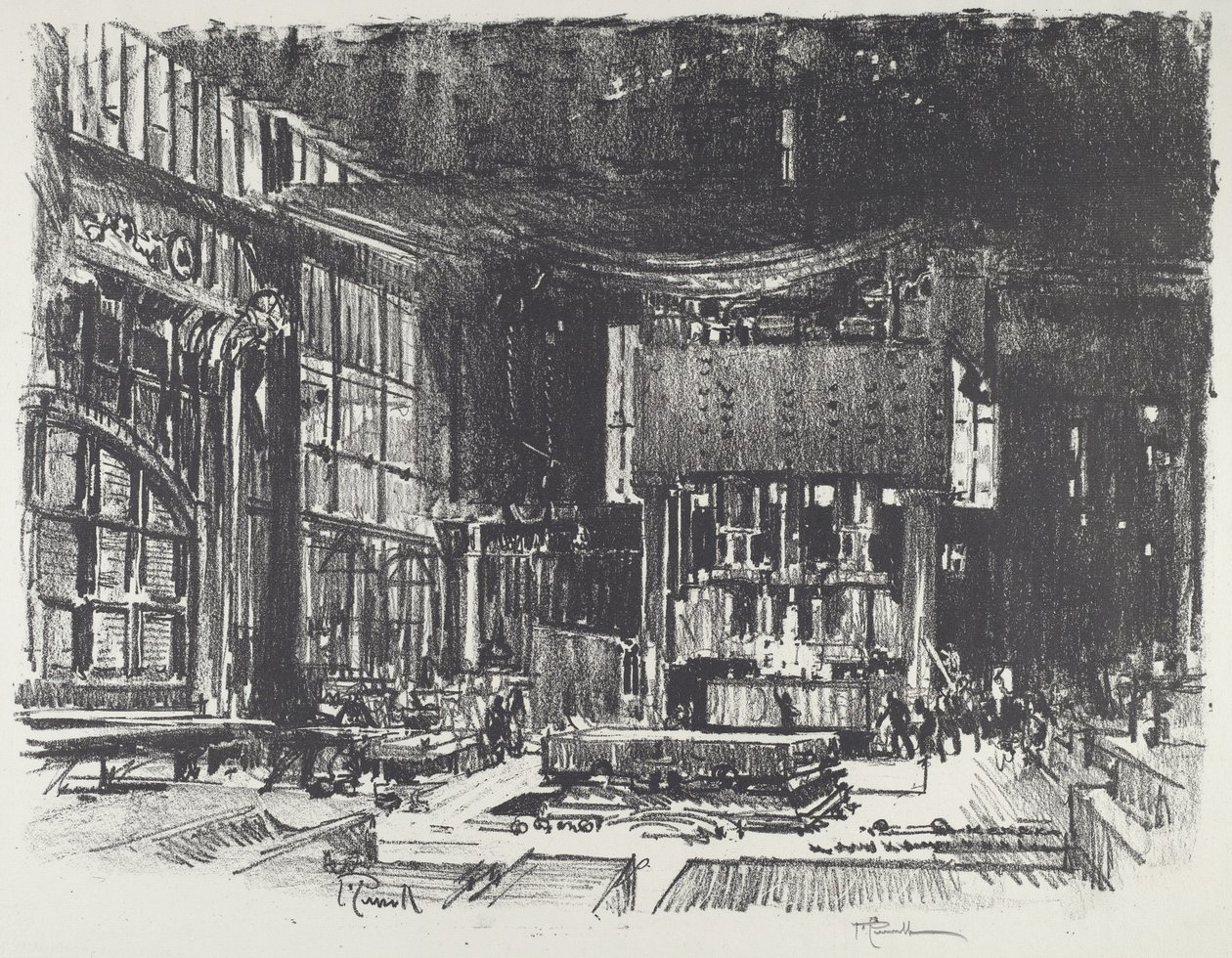 Los acólitos preparando el altar del dios de la guerra de Joseph Pennell