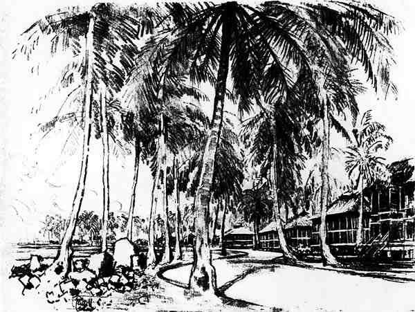 El barrio americano, lámina I de El Canal de Panamá por Joseph Pennell, 1912 de Joseph Pennell