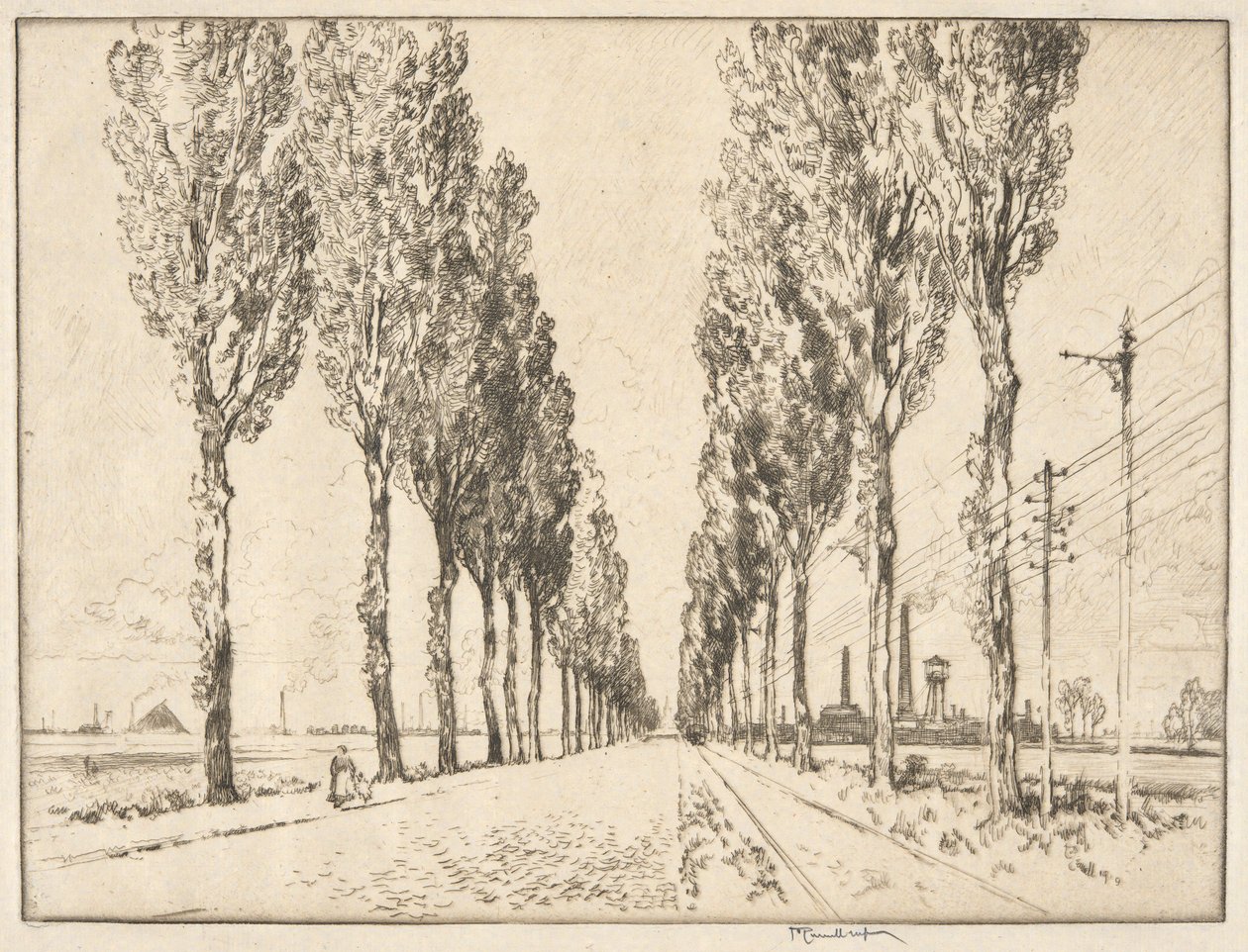 La avenida cerca de Valenciennes de Joseph Pennell