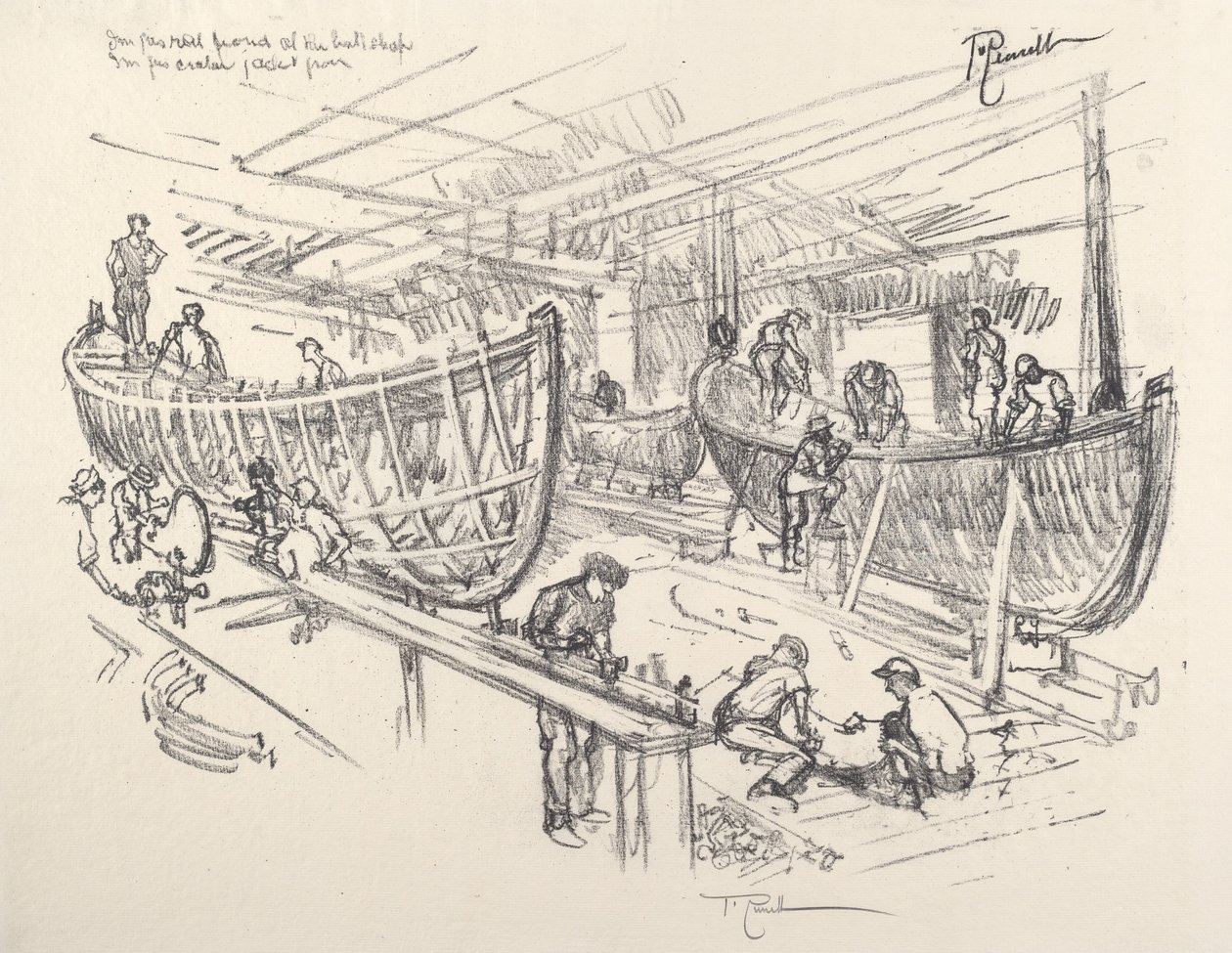 Los constructores de barcos, 1917 de Joseph Pennell