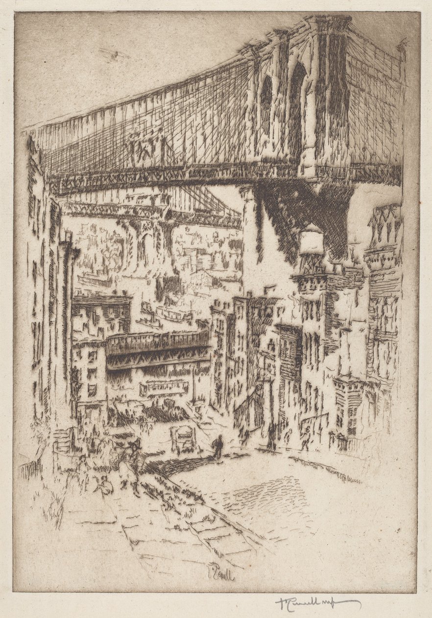 Los puentes, desde Brooklyn de Joseph Pennell