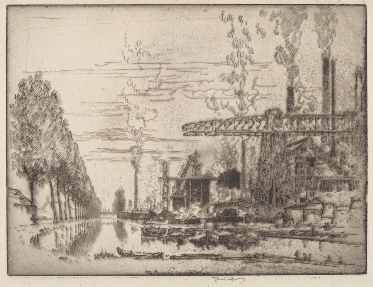 El canal de Bruselas, un Hobbema moderno de Joseph Pennell