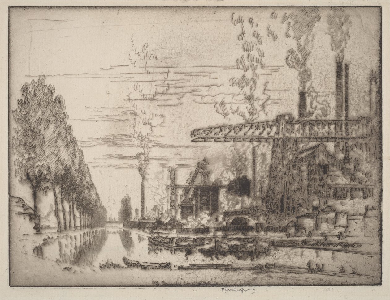 El canal de Bruselas, un Hobbema moderno de Joseph Pennell