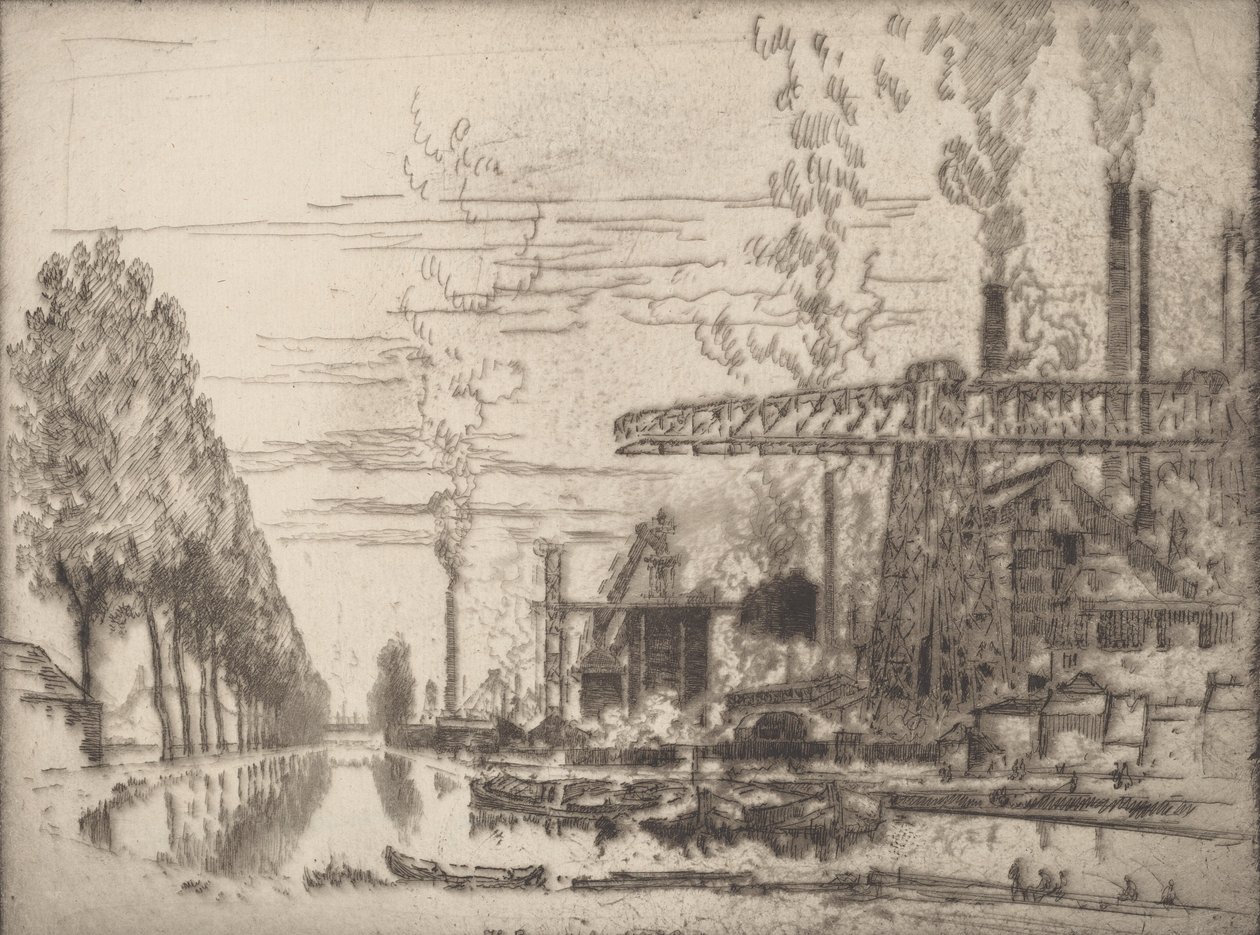 El Canal de Bruselas, Un Hobbema Moderno, 1910 de Joseph Pennell