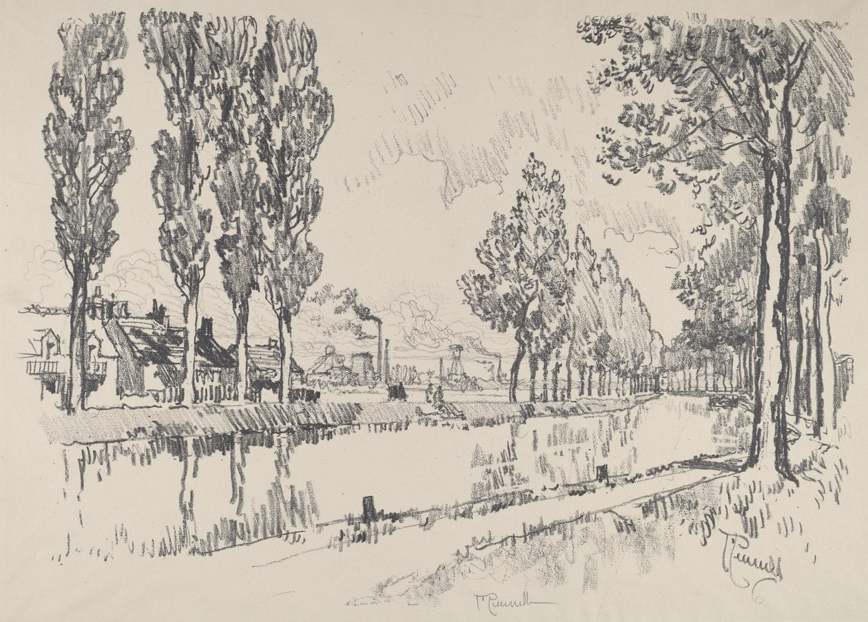 El Canal en Blanzy, Francia de Joseph Pennell