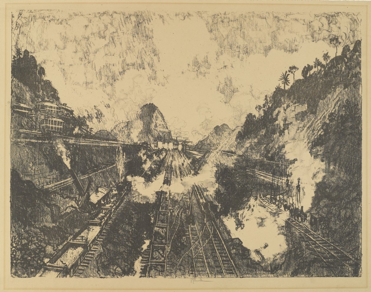 El corte. Mirando hacia Ancon Hill de Joseph Pennell