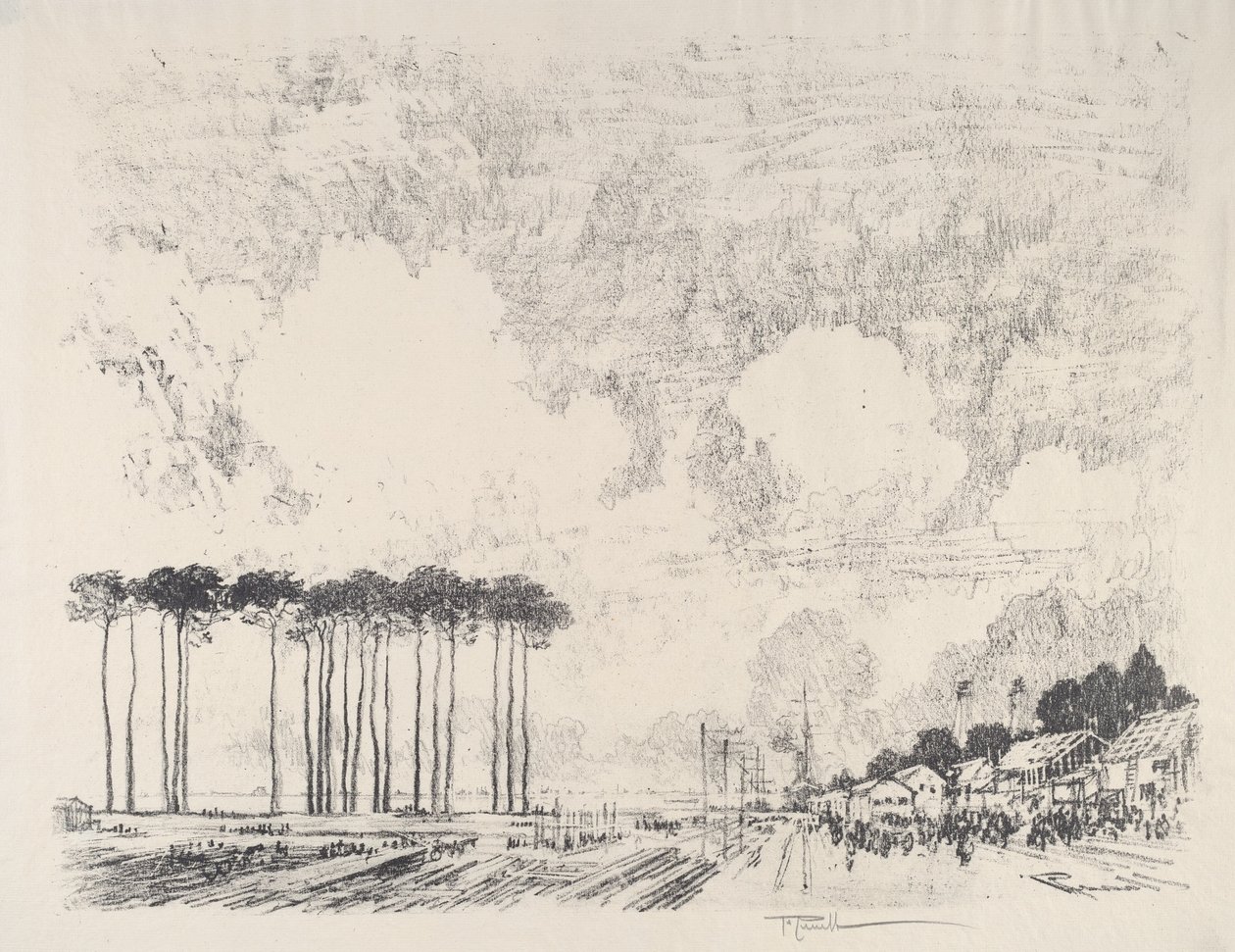 El campamento de embarque, el bosque clásico, 1917 de Joseph Pennell