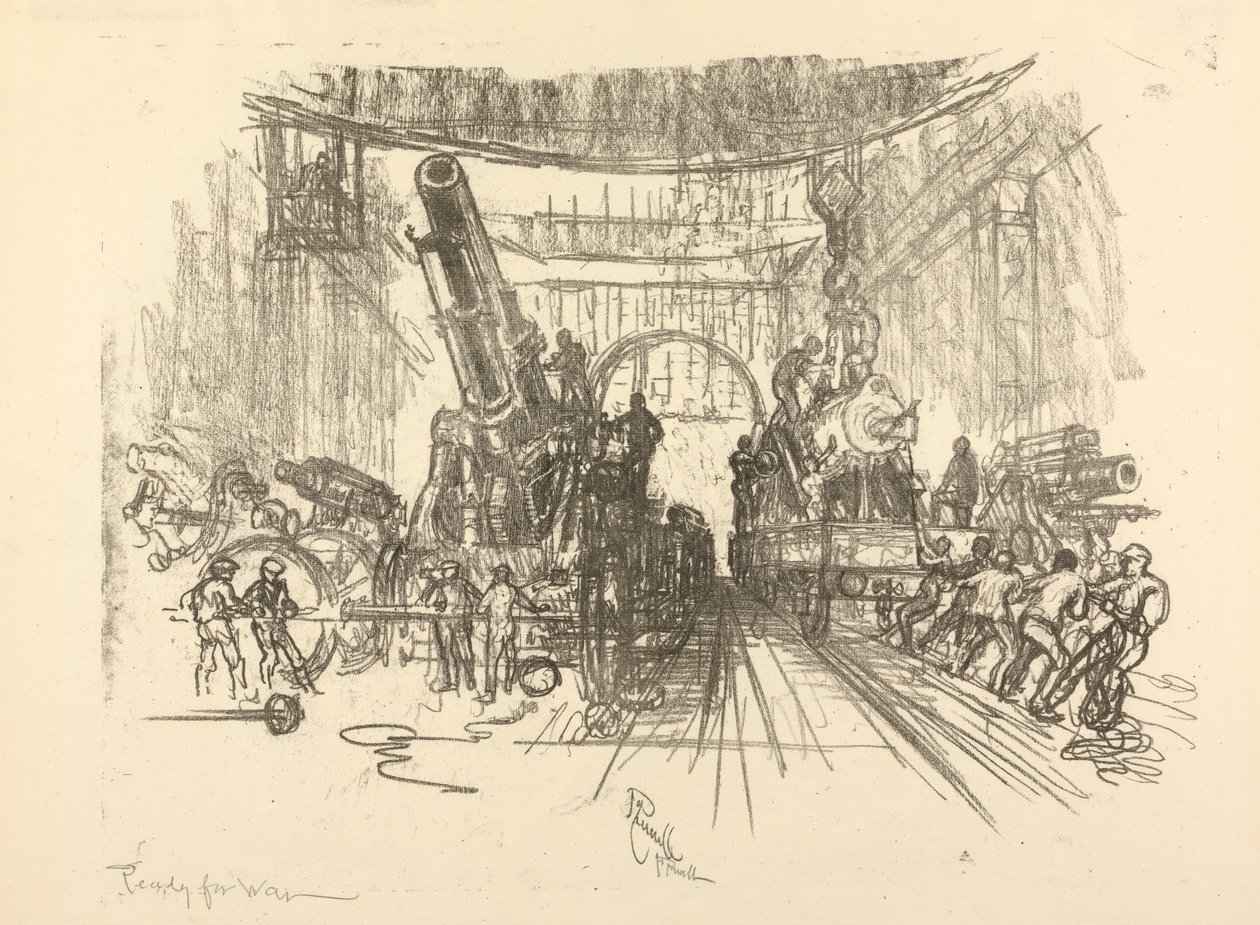 Serie de la Guerra Inglesa: W. 453. Listos para la guerra de Joseph Pennell