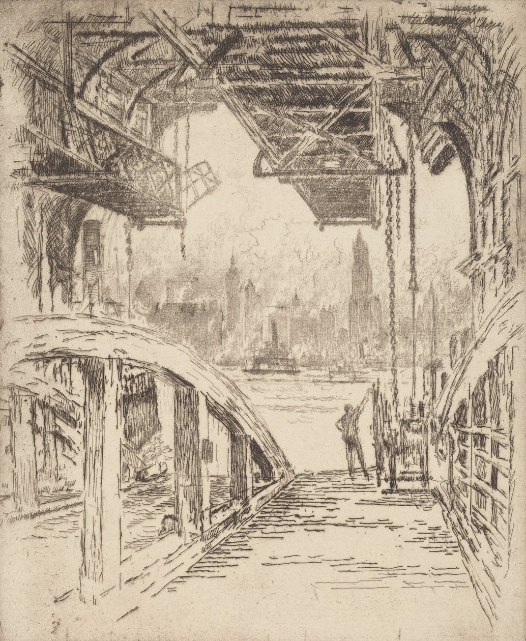 La casa del ferry, 1919 de Joseph Pennell