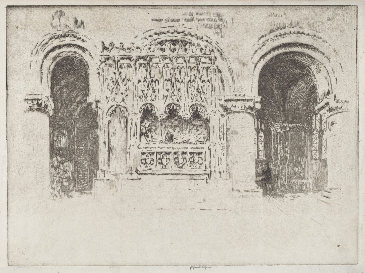 La tumba del fundador, Iglesia de San Bartolomé el Grande de Joseph Pennell