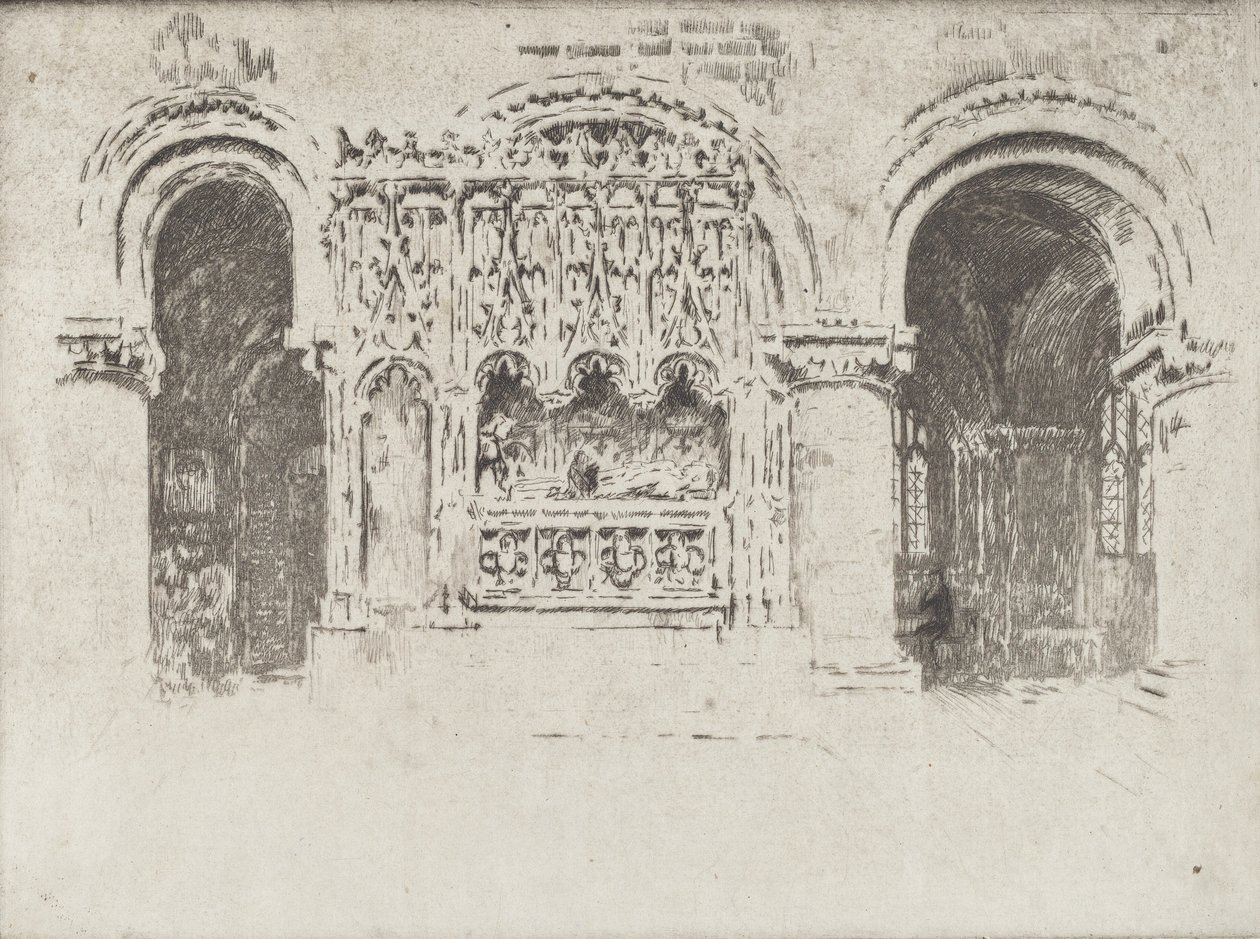 La tumba del fundador, Iglesia de San Bartolomé el Grande de Joseph Pennell