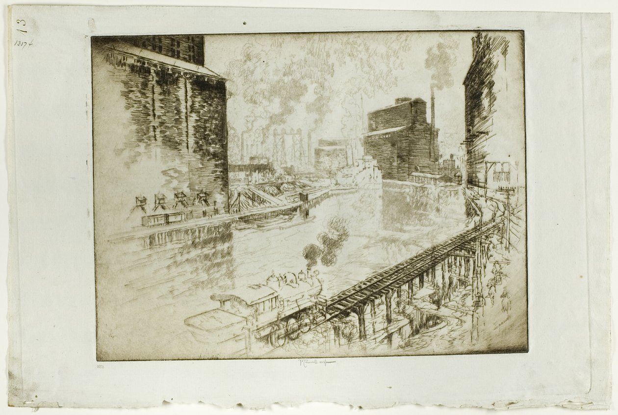 Los elevadores de grano, Chicago de Joseph Pennell