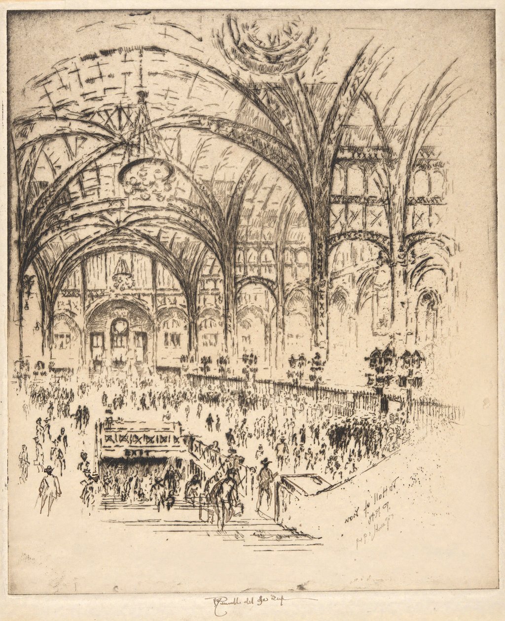 The Hall of Iron, Pennsylvania Station, Nueva York de Joseph Pennell