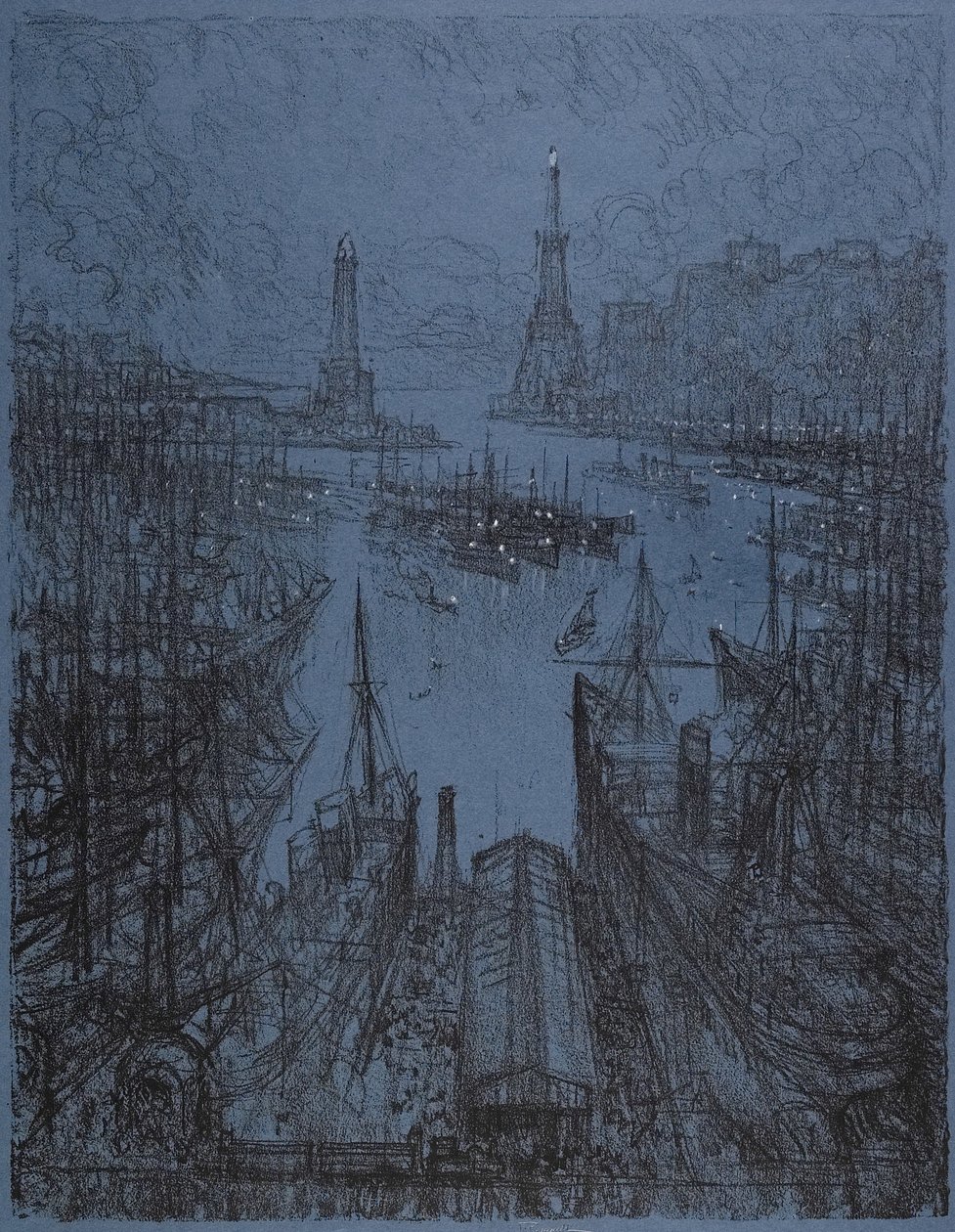 El puerto, Génova, 1913 de Joseph Pennell