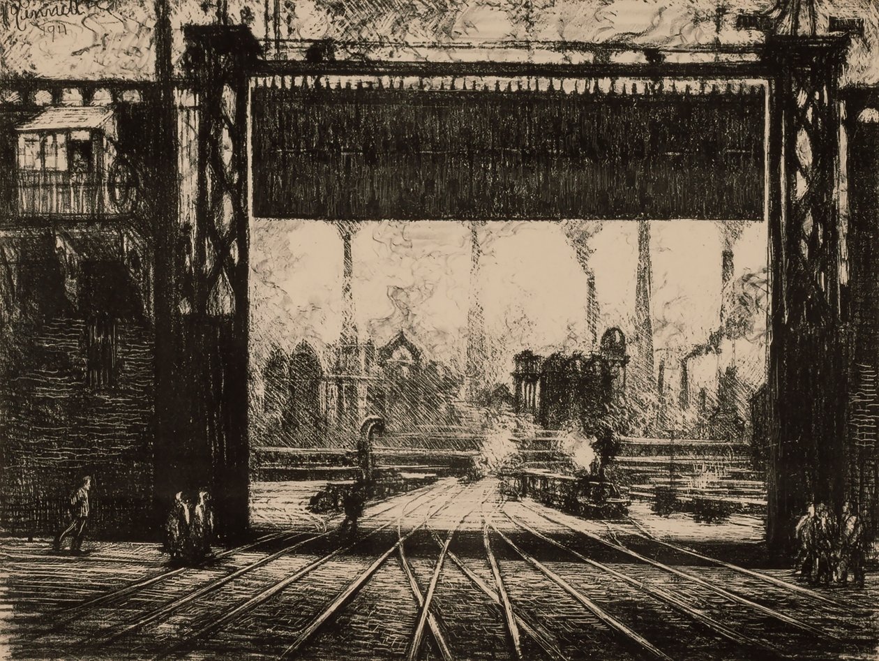 La Puerta de Hierro - Charleroi, de la serie Bélgica de Joseph Pennell