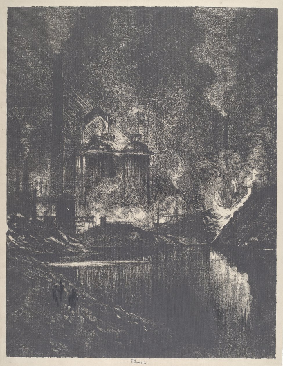 El lago de fuego, Charleroi, 1911 de Joseph Pennell