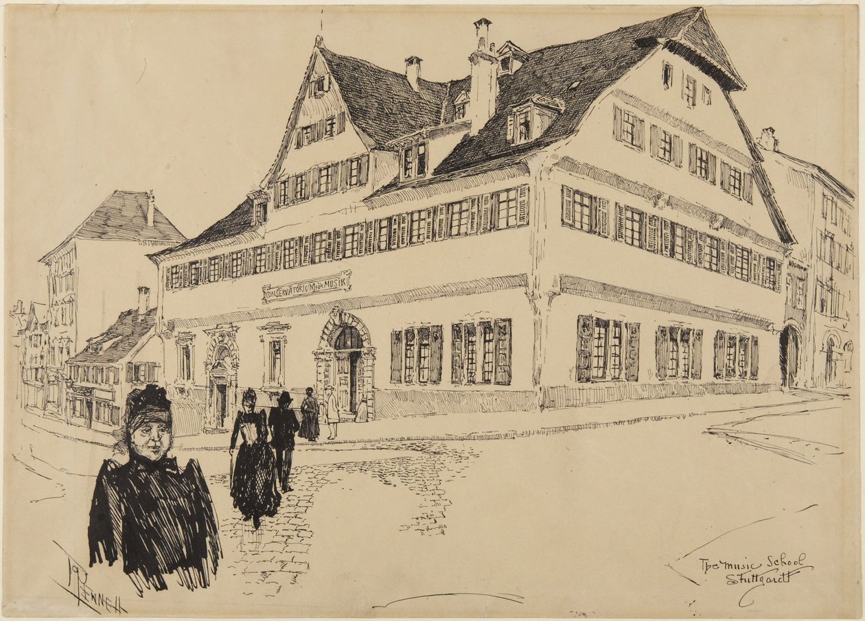 La escuela de música, Stuttgart de Joseph Pennell