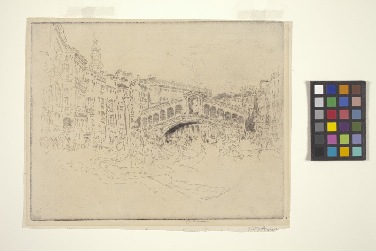 El Rialto, Venecia (aguafuerte y punta seca) de Joseph Pennell