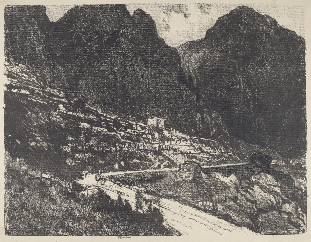 Las rocas brillantes, Delfos, 1913 de Joseph Pennell