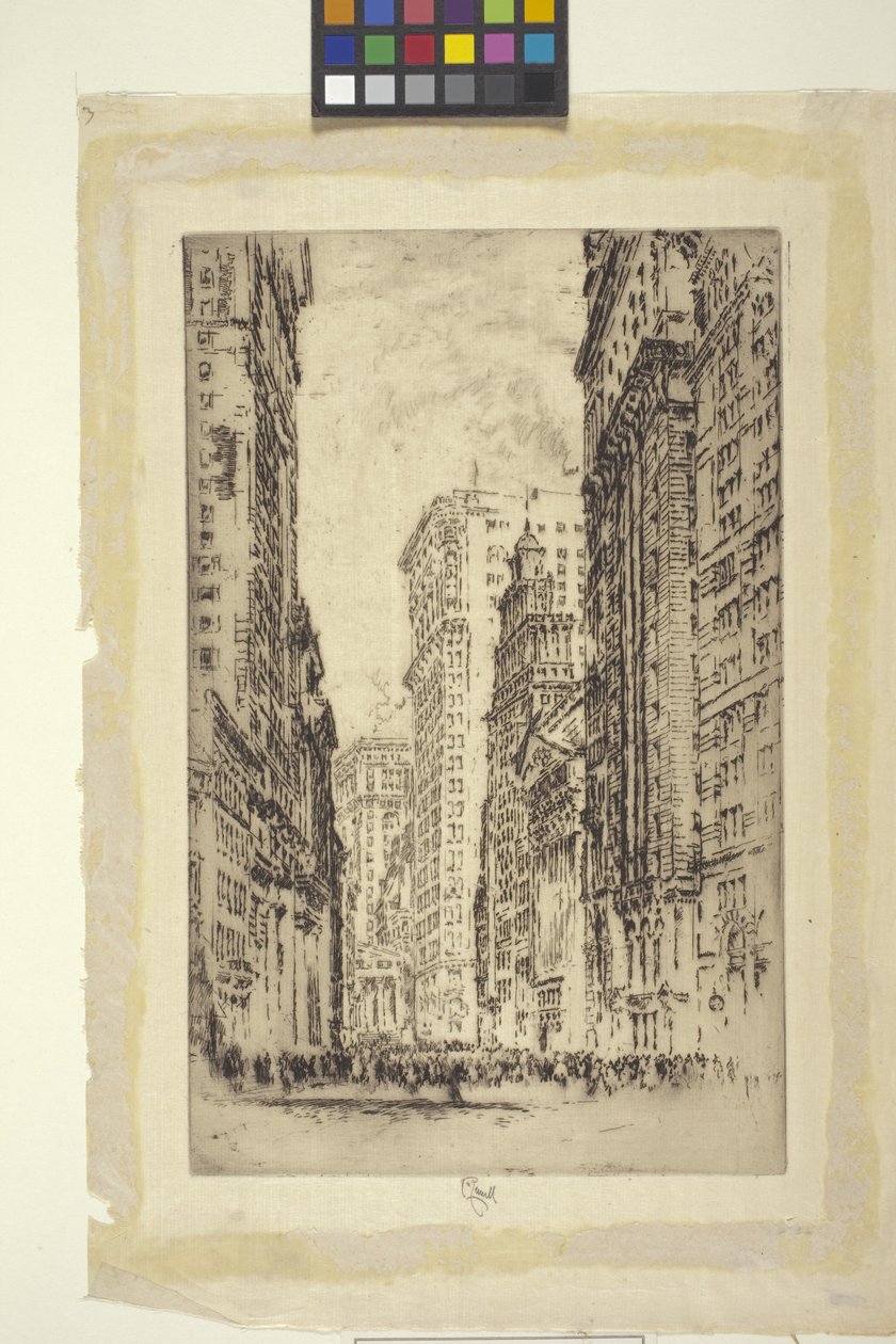 La Bolsa, Nueva York (aguafuerte) de Joseph Pennell
