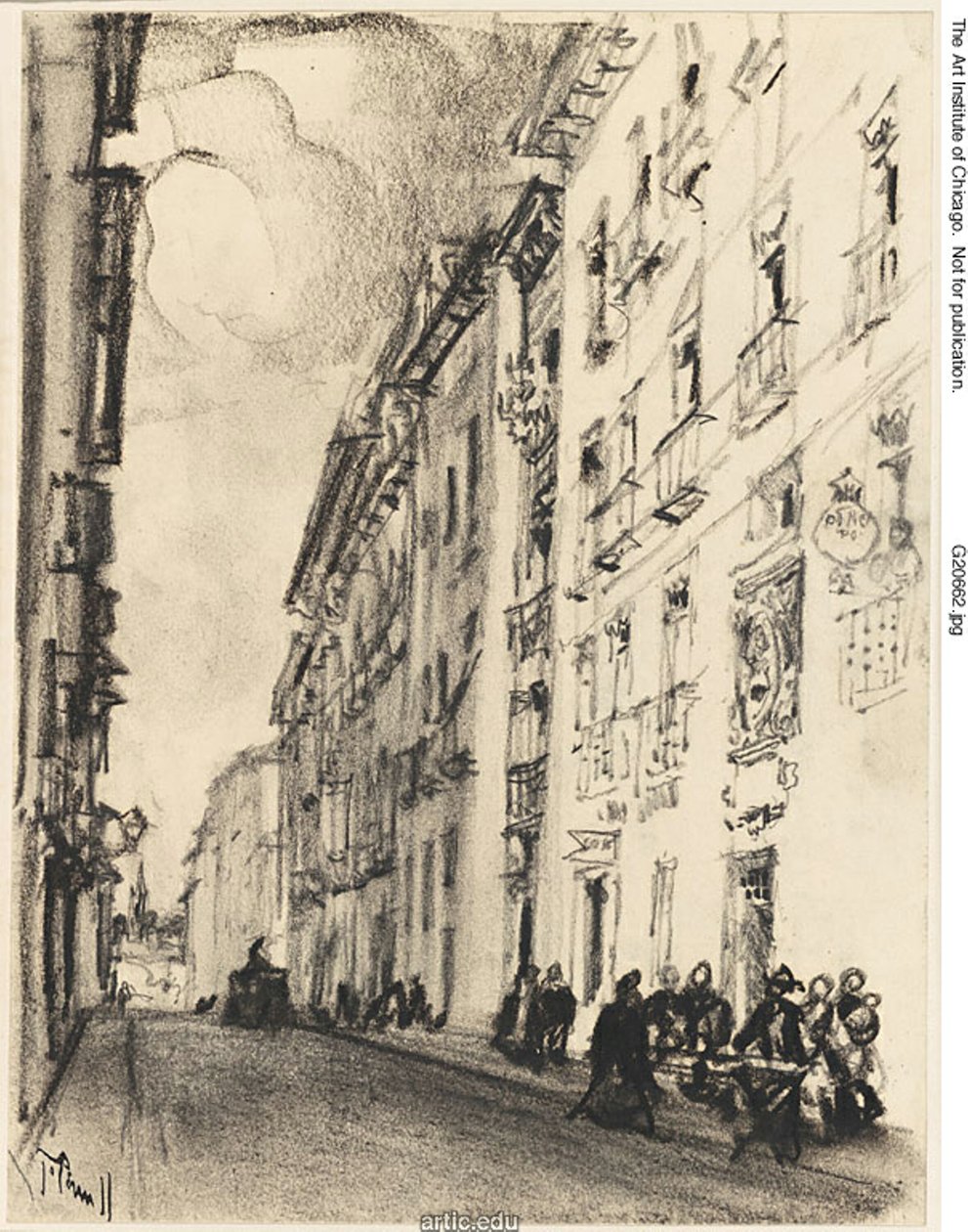 La calle de Cervantes y Lope de Vega, Madrid de Joseph Pennell