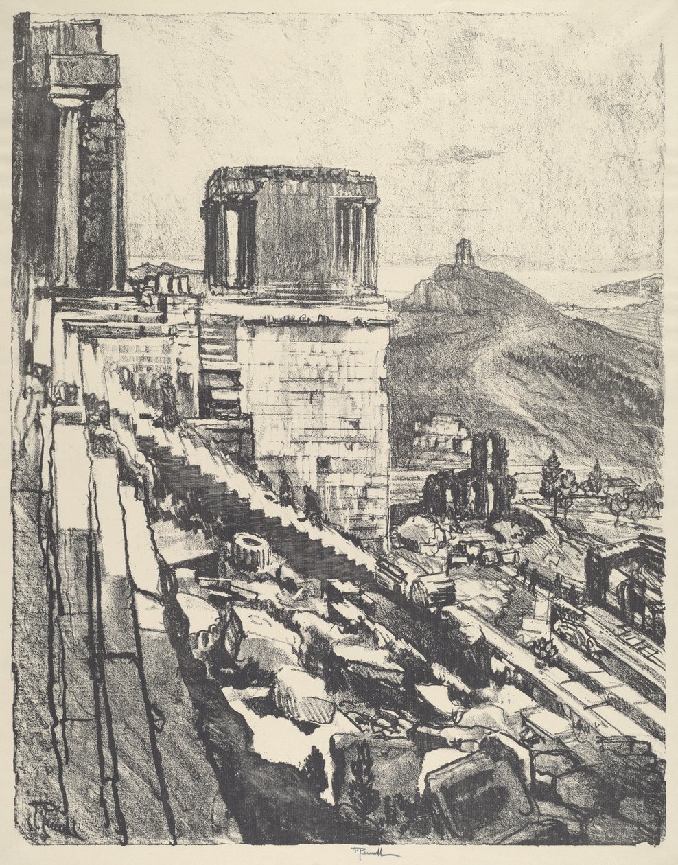 El Templo de Nike, Atenas de Joseph Pennell