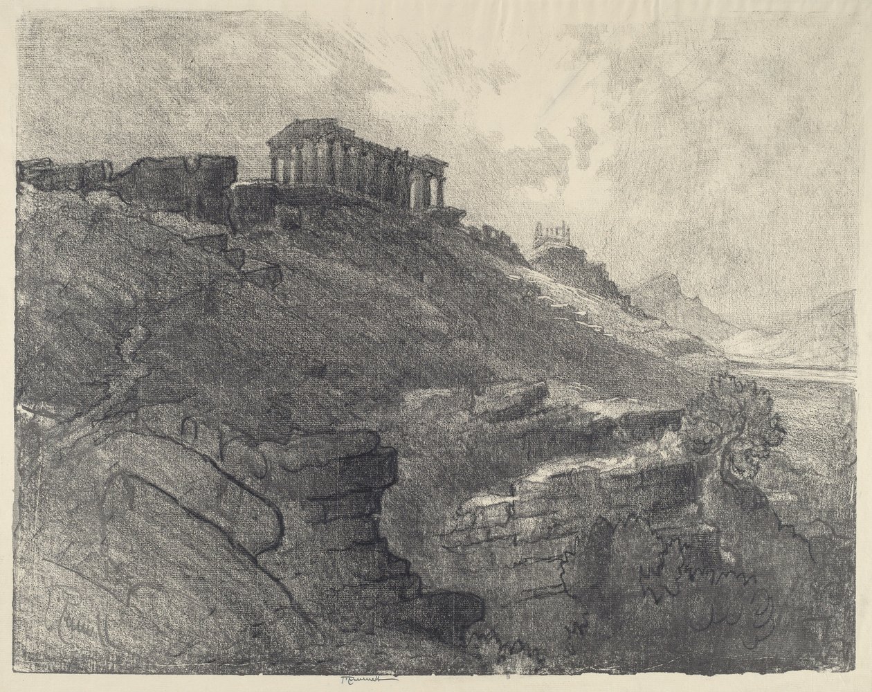 Los templos sobre la muralla, Girgenti de Joseph Pennell