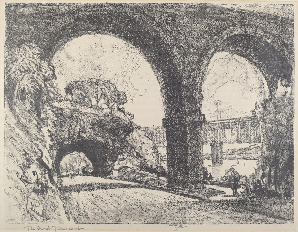 El túnel en el parque, 1912 de Joseph Pennell