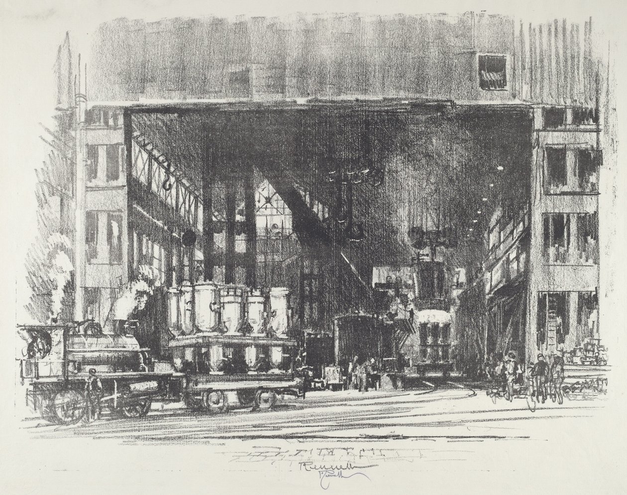 Las urnas, fundición de conchas gigantes de Joseph Pennell