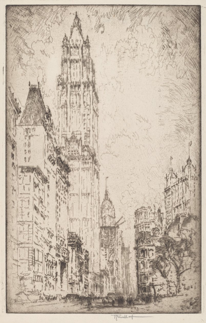 El edificio Woolworth de Joseph Pennell