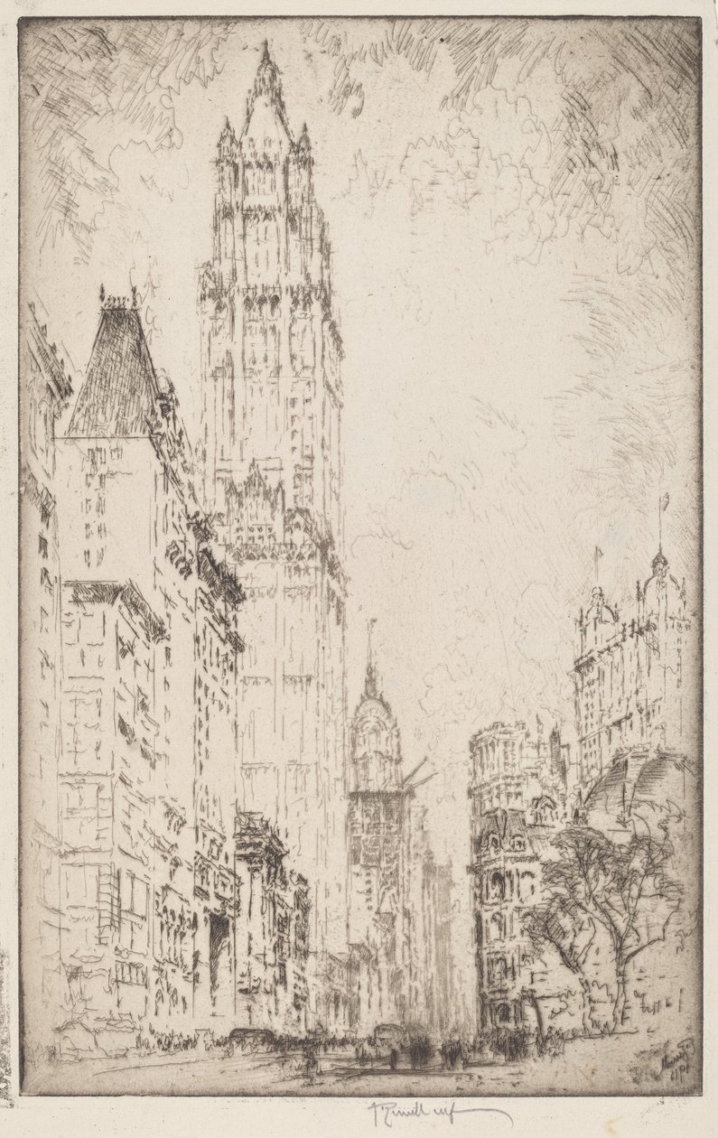El edificio Woolworth de Joseph Pennell