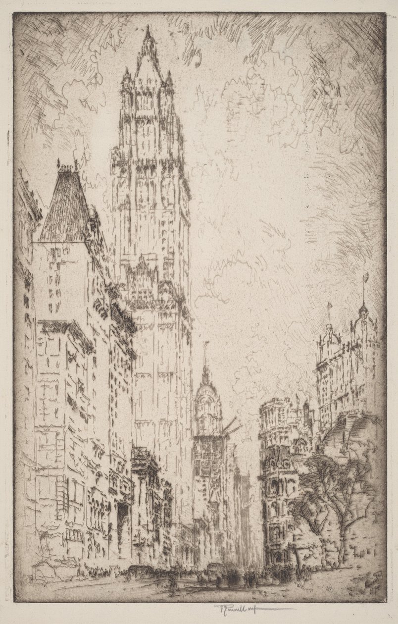El edificio Woolworth de Joseph Pennell
