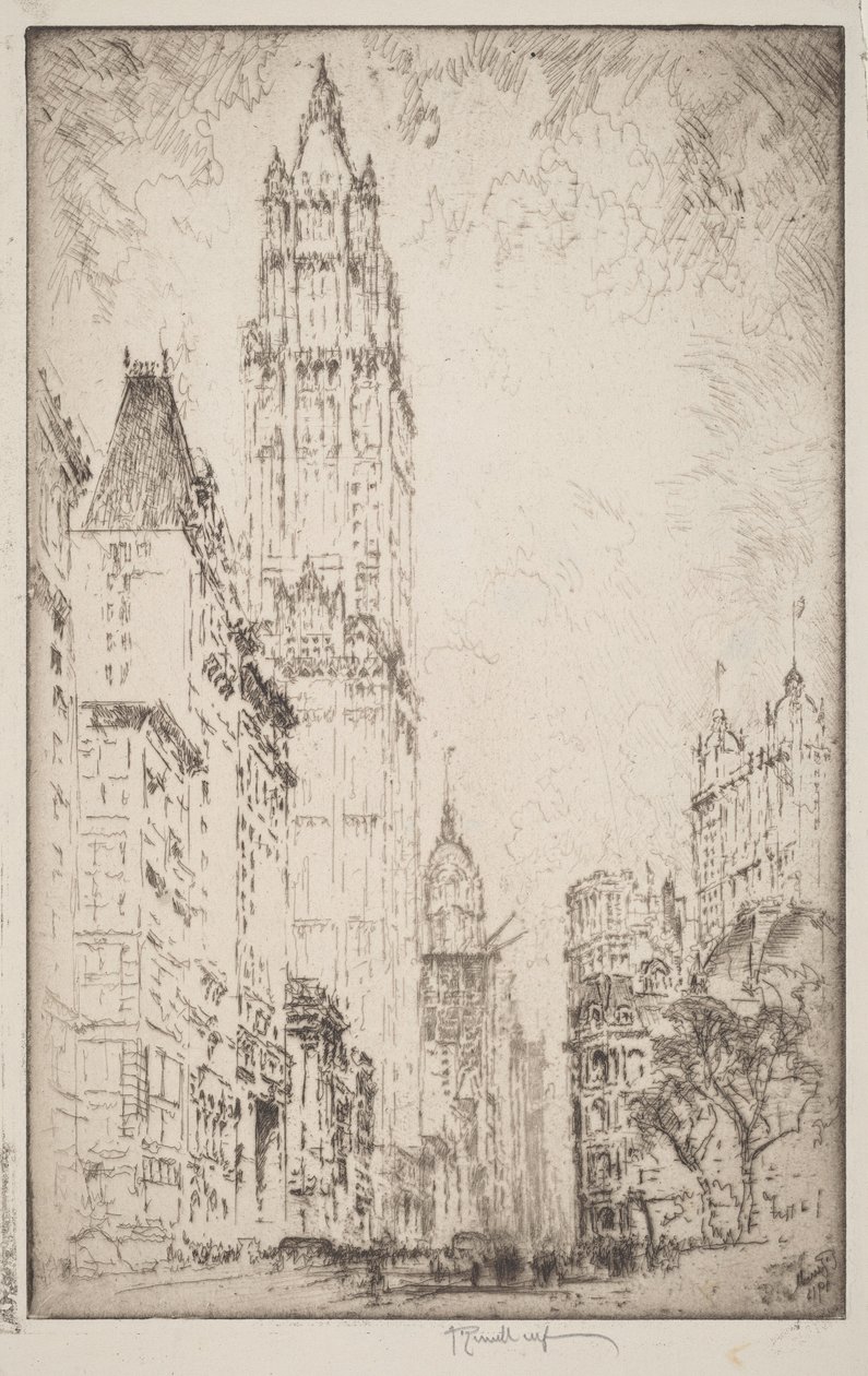 El Woolworth Building de Joseph Pennell