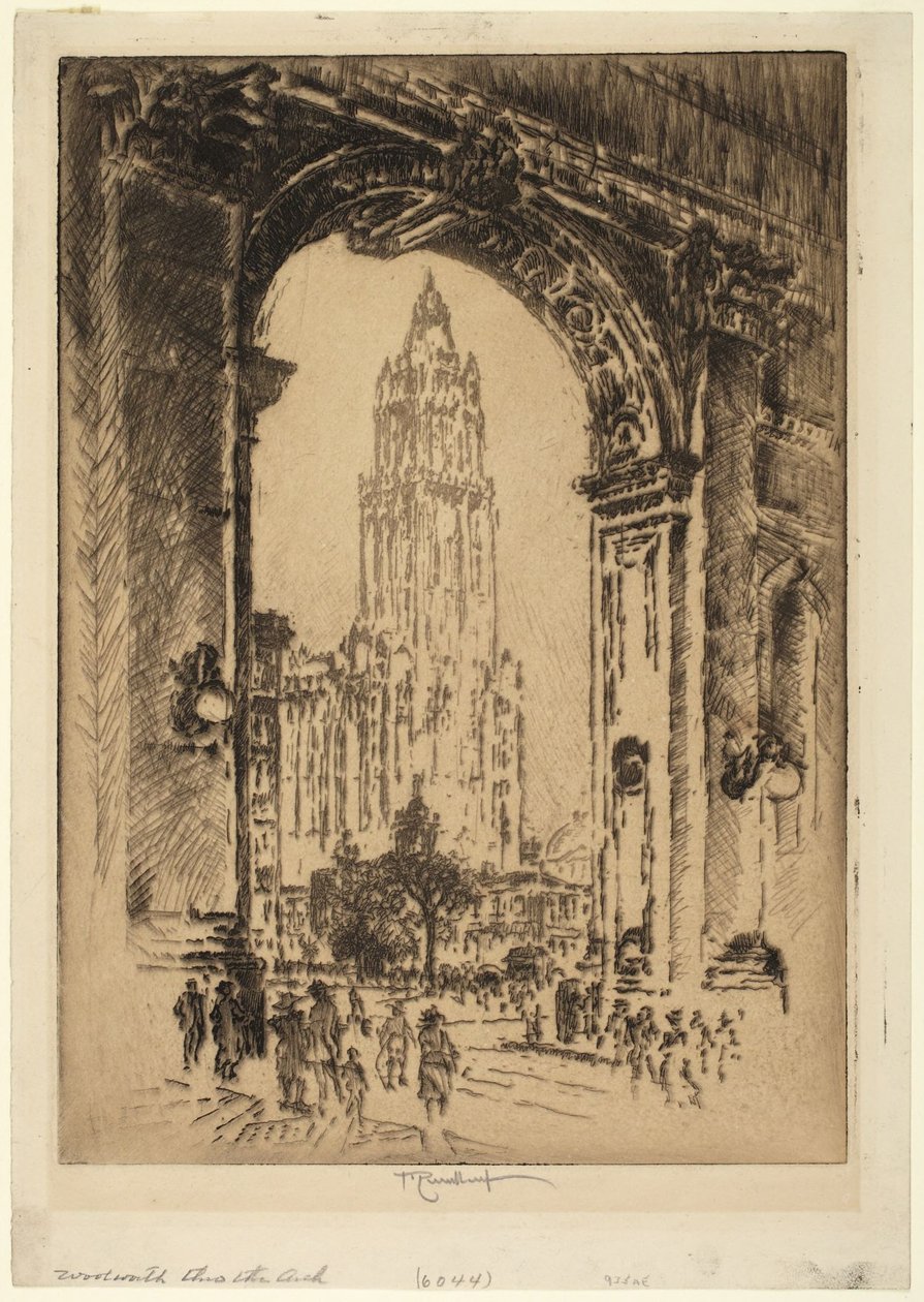 El Woolworth Building a través del arco de Joseph Pennell