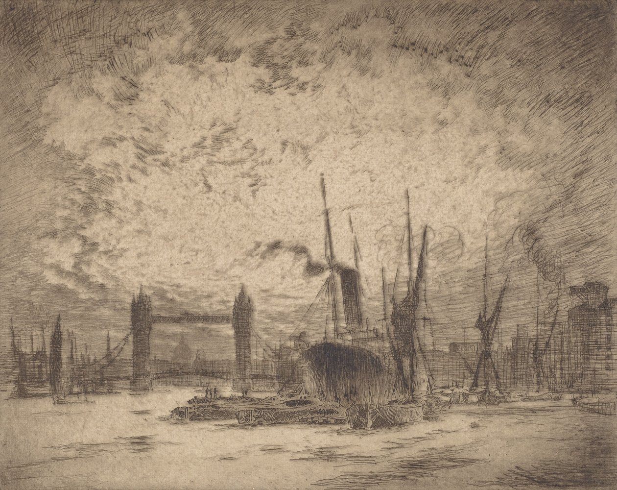 Puente de la Torre, Atardecer, 1905 de Joseph Pennell