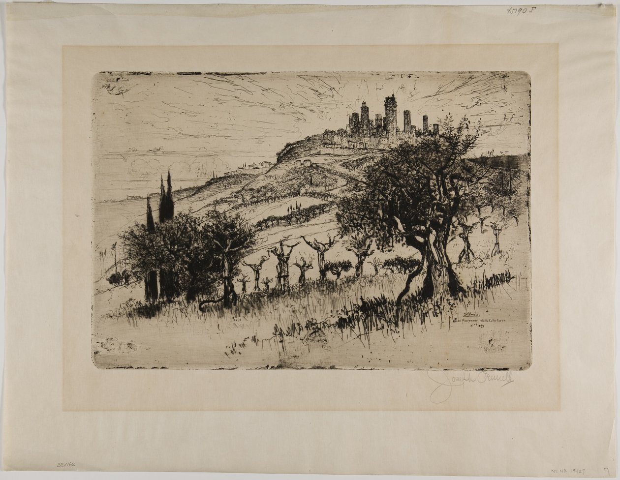 Torres de San Gimignano, fuera de las murallas de Joseph Pennell