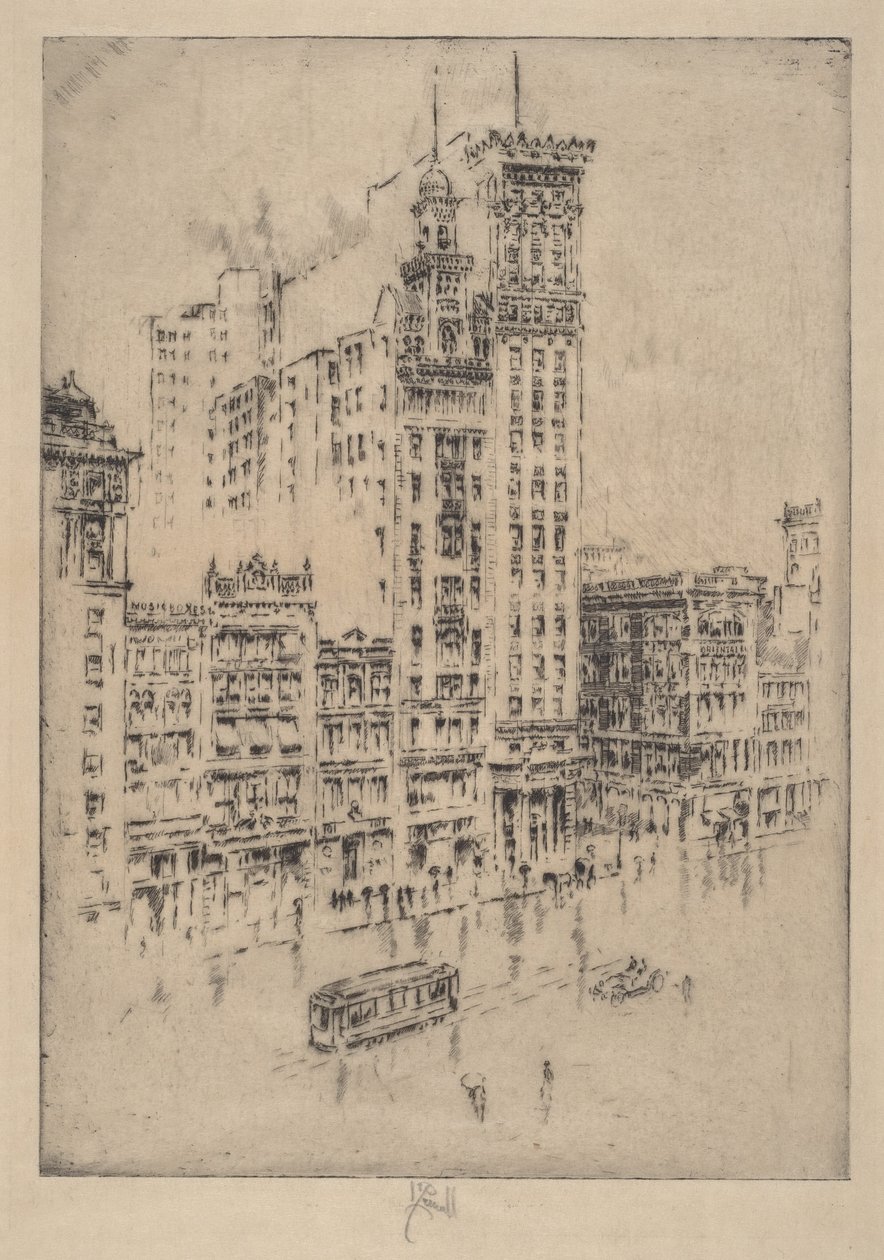 Union Square, día lluvioso de Joseph Pennell